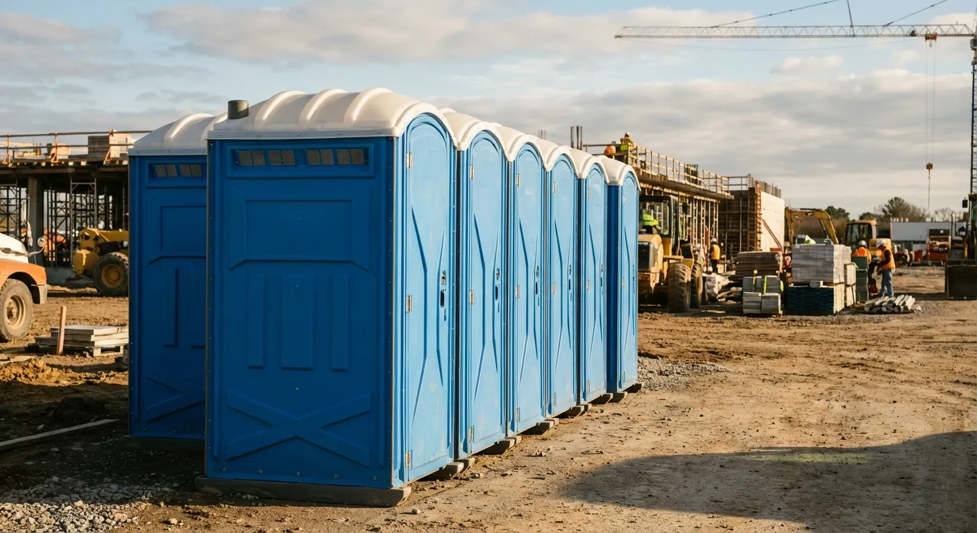 Luxury restroom trailer rental background in Lynchburg, VA