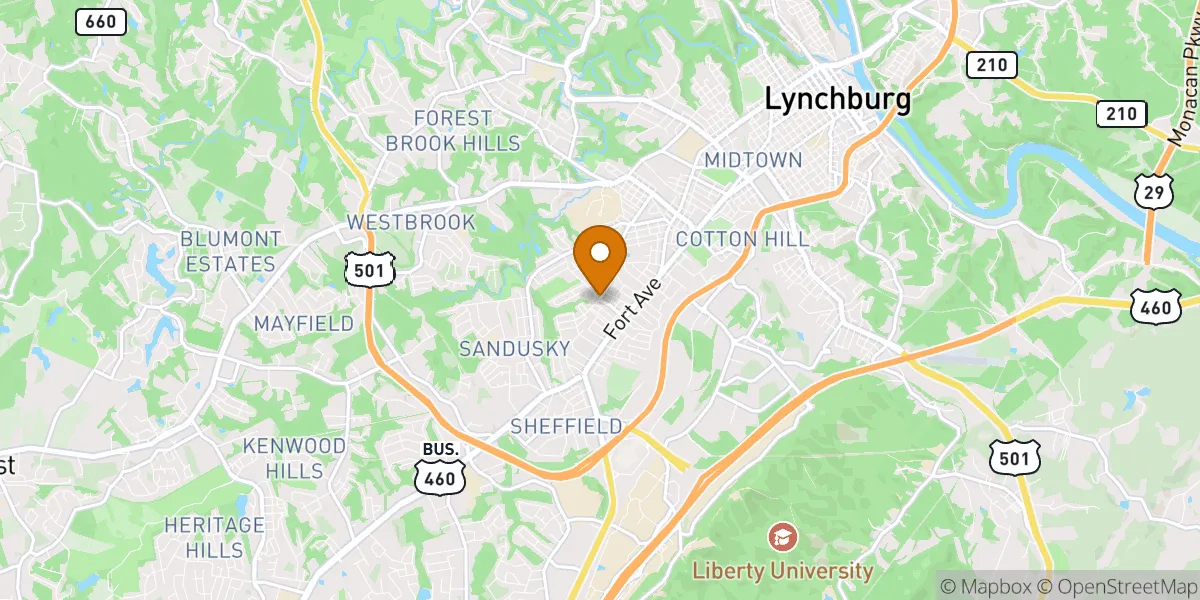 neighborhood map neighborhood map in Lynchburg, VA