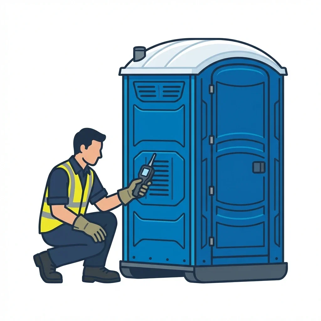 Infographic detailing causes of portable toilet odors in Lynchburg, VA